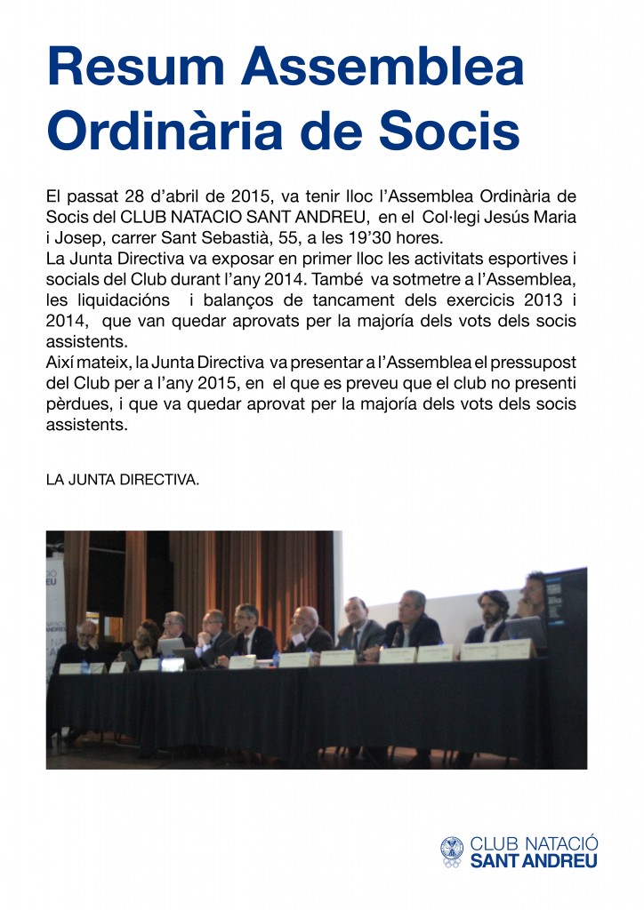 Informe assemblea