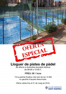 Descompte padel matins