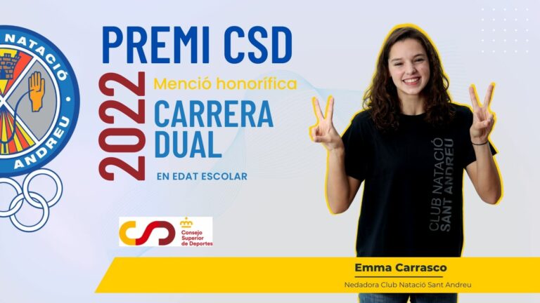 Emma Carrasco, guardonada amb el prestigiós premi CSD-Carrera Dual pel seu destacat rendiment esportiu i acadèmic!